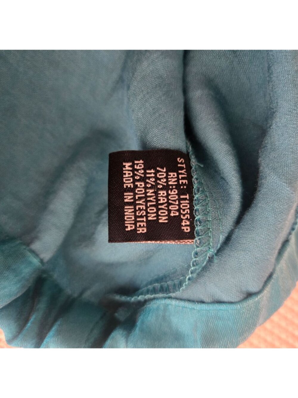 Vintage 90s Teal Blue Button-Up Drawstring Jacket Womens L Metallic Cropped - Picture 6 of 8